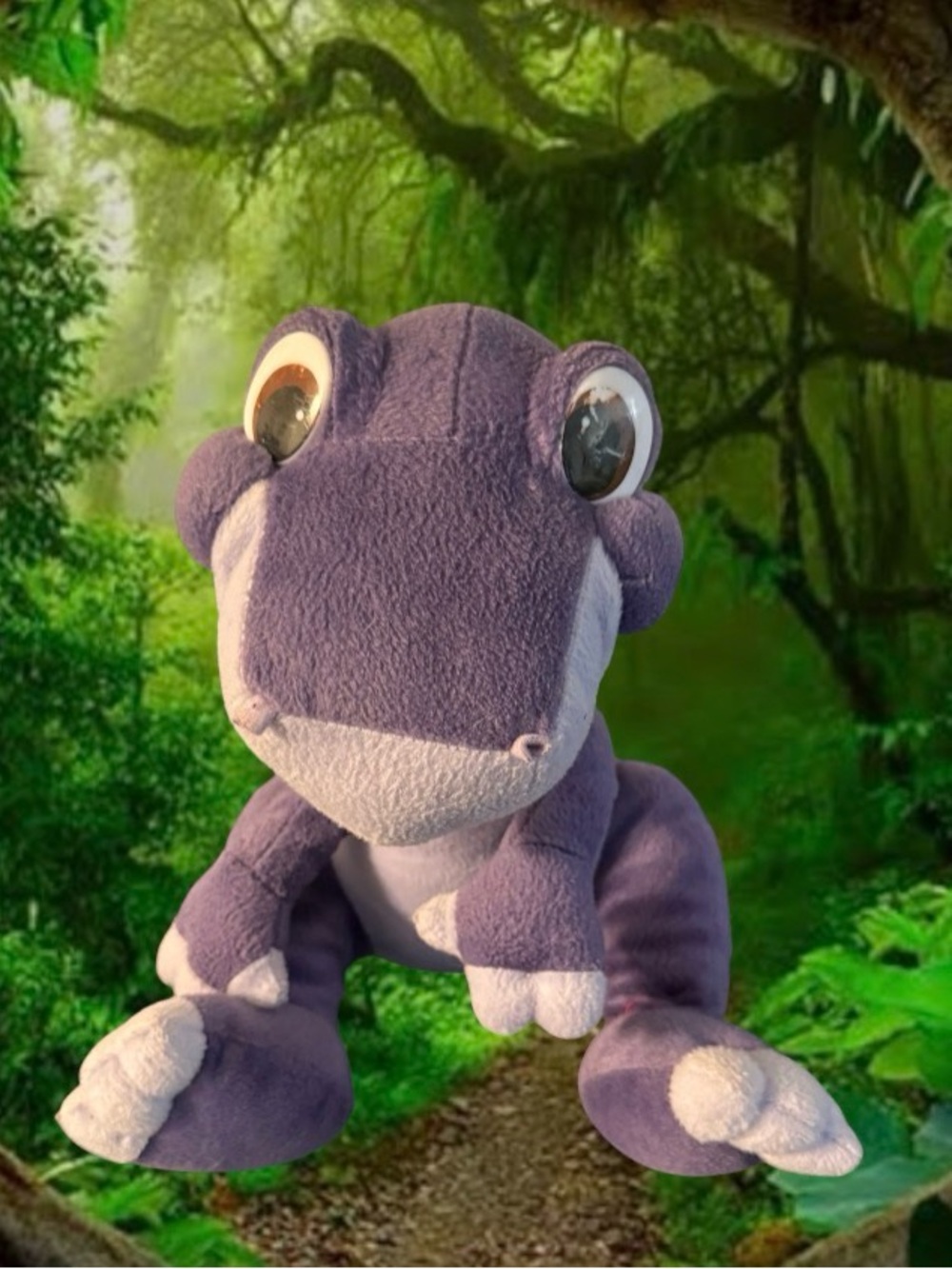 Rare Land Before Time Chomper Dinosaur 8" Purple Plush 2007 Universal Playmates